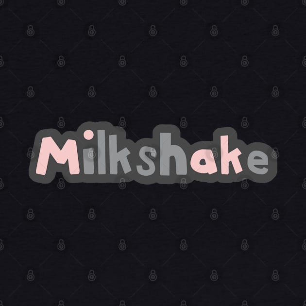 Strawberry Pink Milkshake Ultimate Gray Typography by ellenhenryart